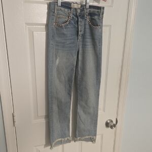 Chic Light Blue Straight Leg Women's Jeans